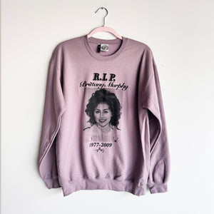 M LAVENDER RIP BRITTANY MURPHY SWEATSHIRT