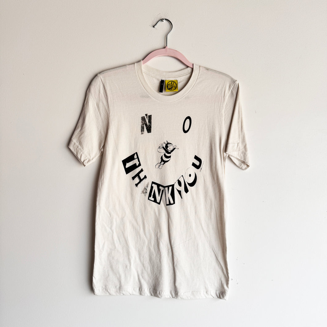 S WHITE NO THANK YOU T-SHIRT