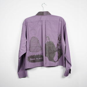 LILAC & SOIL CROPPED LONG SLEEVE BUTTON-UP