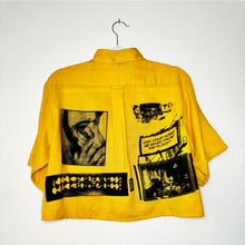 Load image into Gallery viewer, MARIGOLD &amp; BLACK CROPPED SHORT SLEEVE BUTTON-UP