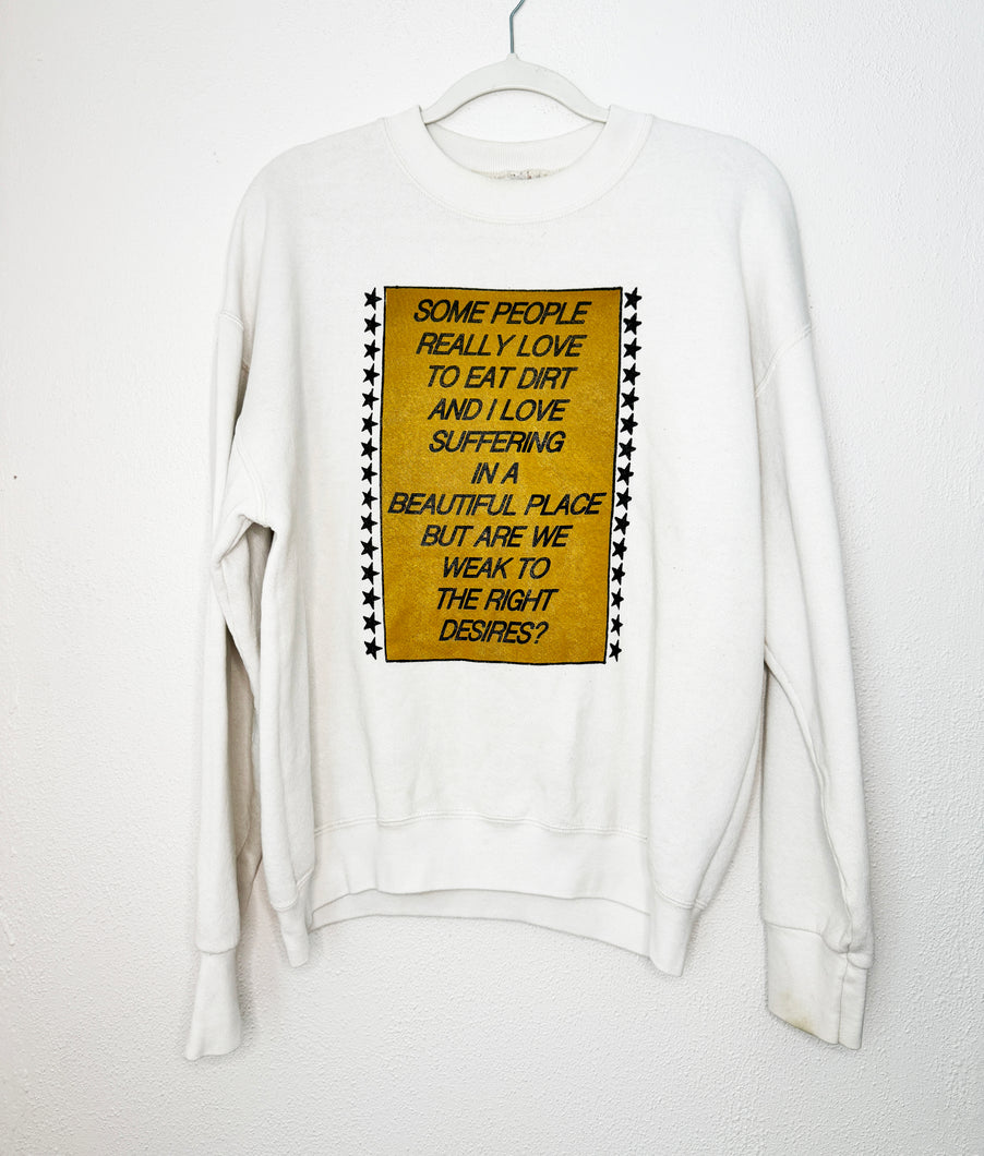 DIRT ON WHITE CREWNECK