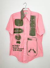 Load image into Gallery viewer, BUBBLEGUM &amp; GREEN SHORT SLEEVE BUTTON-UP