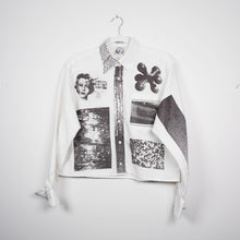 Load image into Gallery viewer, WHITE &amp; SOIL CROPPED LONG SLEEVE BUTTON-UP