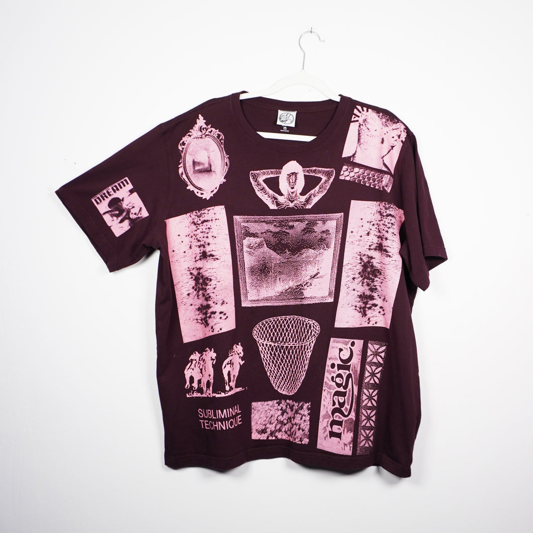 BURGUNDY & PINK COLLAGE SHIRT