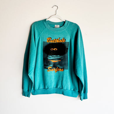 BUTTHOLE SURFERS ON VINTAGE TEAL CREWNECK