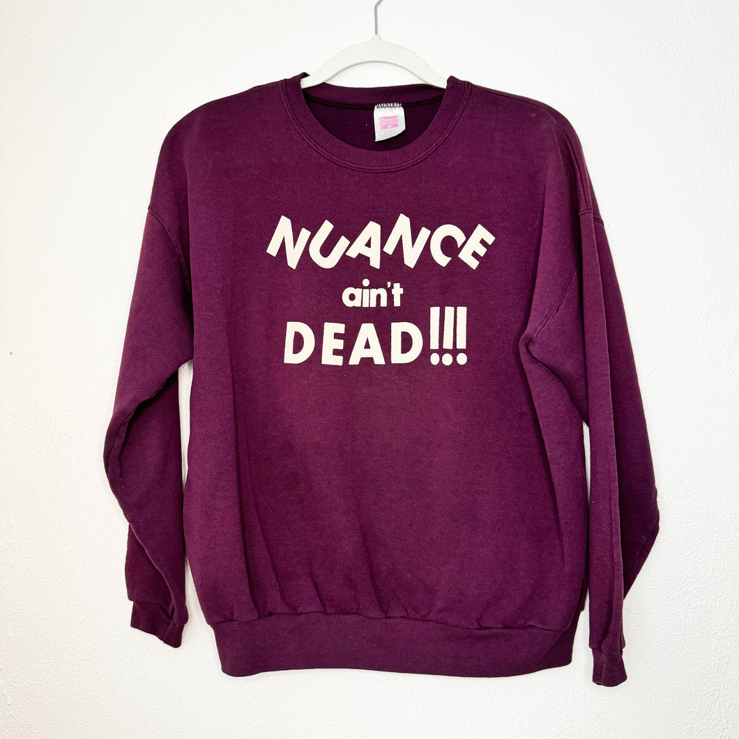 NUANCE AIN'T DEAD ON EGGPLANT PULLOVER