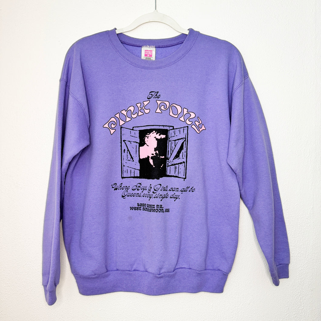 PINK PONY ON PURPLE CREWNECK