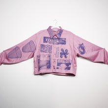 Load image into Gallery viewer, PERIWINKLE &amp; PURPLE CROPPED LONG SLEEVE BUTTON-UP