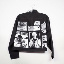 Load image into Gallery viewer, ONYX &amp; WHITE CROPPED LONG SLEEVE BUTTON-UP