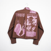 Load image into Gallery viewer, CHOCOLATE &amp; MAUVE CROPPED LONG SLEEVE BUTTON-UP