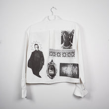 Load image into Gallery viewer, WHITE &amp; SOIL CROPPED LONG SLEEVE BUTTON-UP