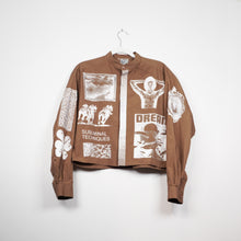 Load image into Gallery viewer, CHOCOLATE &amp; WHITE CROPPED LONG SLEEVE BUTTON-UP