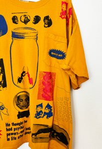 PRIMITIVE WITNESS COLLAGE ON MUSTARD POCKET T-SHIRT