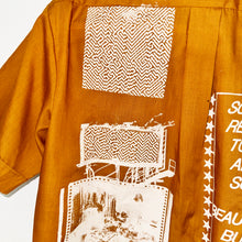 Load image into Gallery viewer, COPPER &amp; CREAM CROPPED SHORT SLEEVE BUTTON-UP