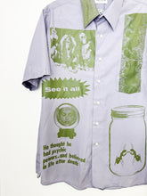 Load image into Gallery viewer, LILAC &amp; GREEN SHORT SLEEVE BUTTON-UP