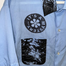 Load image into Gallery viewer, BABY BLUE &amp; BLACK CROPPED SHORT SLEEVE BUTTON UP