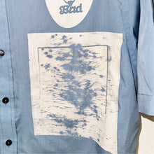 Load image into Gallery viewer, BABY BLUE &amp; CREAM CROPPED SHORT SLEEVE BUTTON-UP