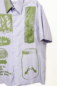 LILAC & GREEN SHORT SLEEVE BUTTON-UP