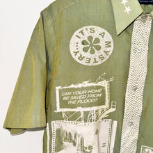 Load image into Gallery viewer, SAGE &amp; CREAM CROPPED SHORT SLEEVE BUTTON UP