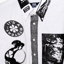 Load image into Gallery viewer, LILAC &amp; BLACK CROPPED SHORT SLEEVE BUTTON-UP