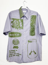 Load image into Gallery viewer, LILAC &amp; GREEN SHORT SLEEVE BUTTON-UP