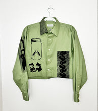 Load image into Gallery viewer, SAGE CROPPED LONG SLEEVE BUTTON-UP