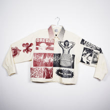 Load image into Gallery viewer, BONE &amp; BLACK &amp; MAROON CROPPED LONG SLEEVE BUTTON-UP