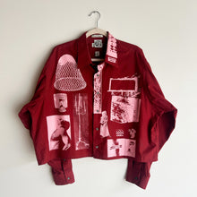 Load image into Gallery viewer, MAROON &amp; PINK CROPPED LONG SLEEVE BUTTON-UP