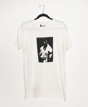 Load image into Gallery viewer, (L) MESHMAN ON WHITE VINTAGE SHREDDED T-SHIRT