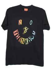 Load image into Gallery viewer, Black t-shirt with colorful text and graphic on a white background