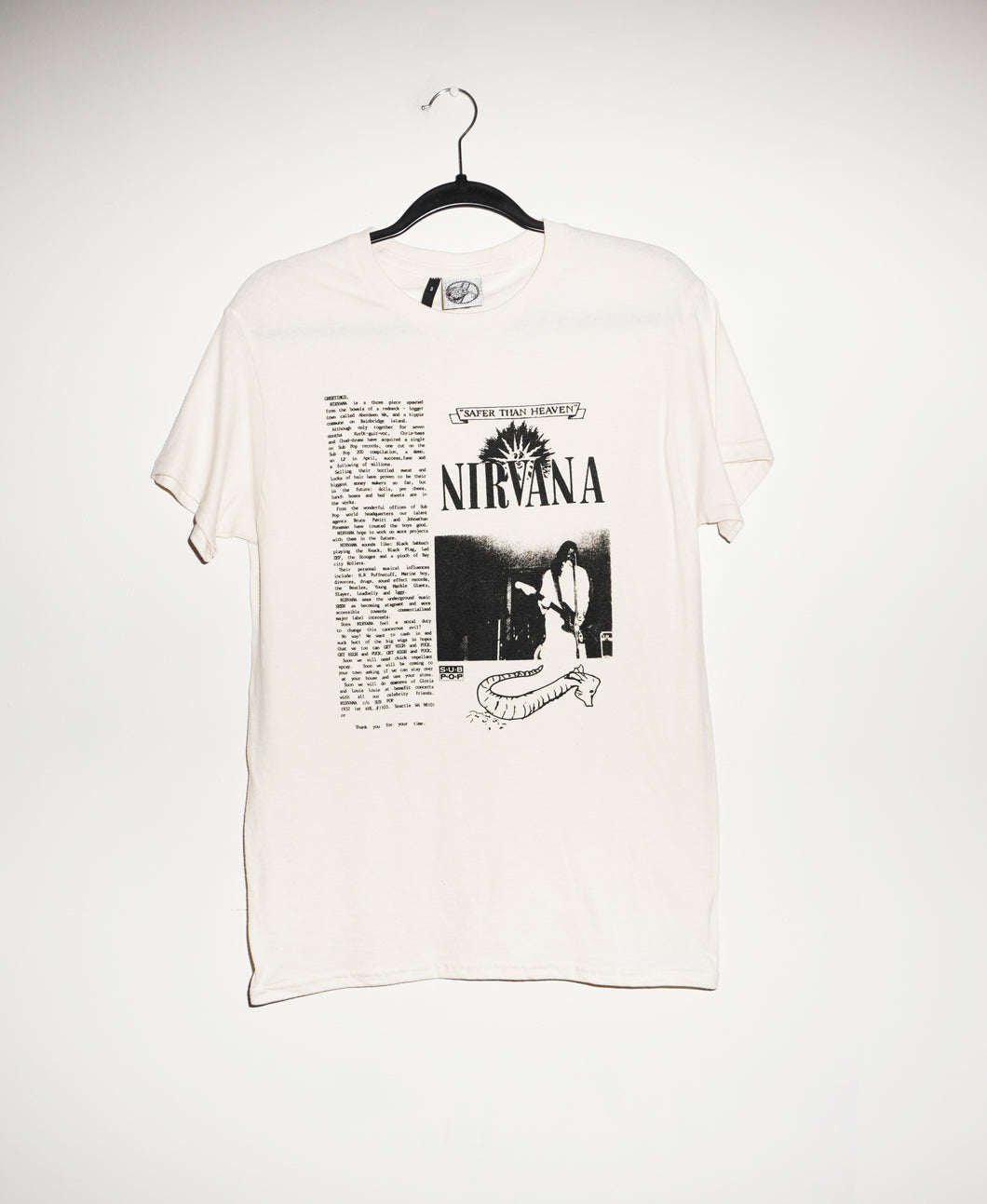 NIRVANA SAFER THAN HEAVEN T-SHIRTS *READY TO SHIP*