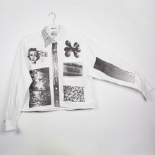 Load image into Gallery viewer, WHITE &amp; SOIL CROPPED LONG SLEEVE BUTTON-UP